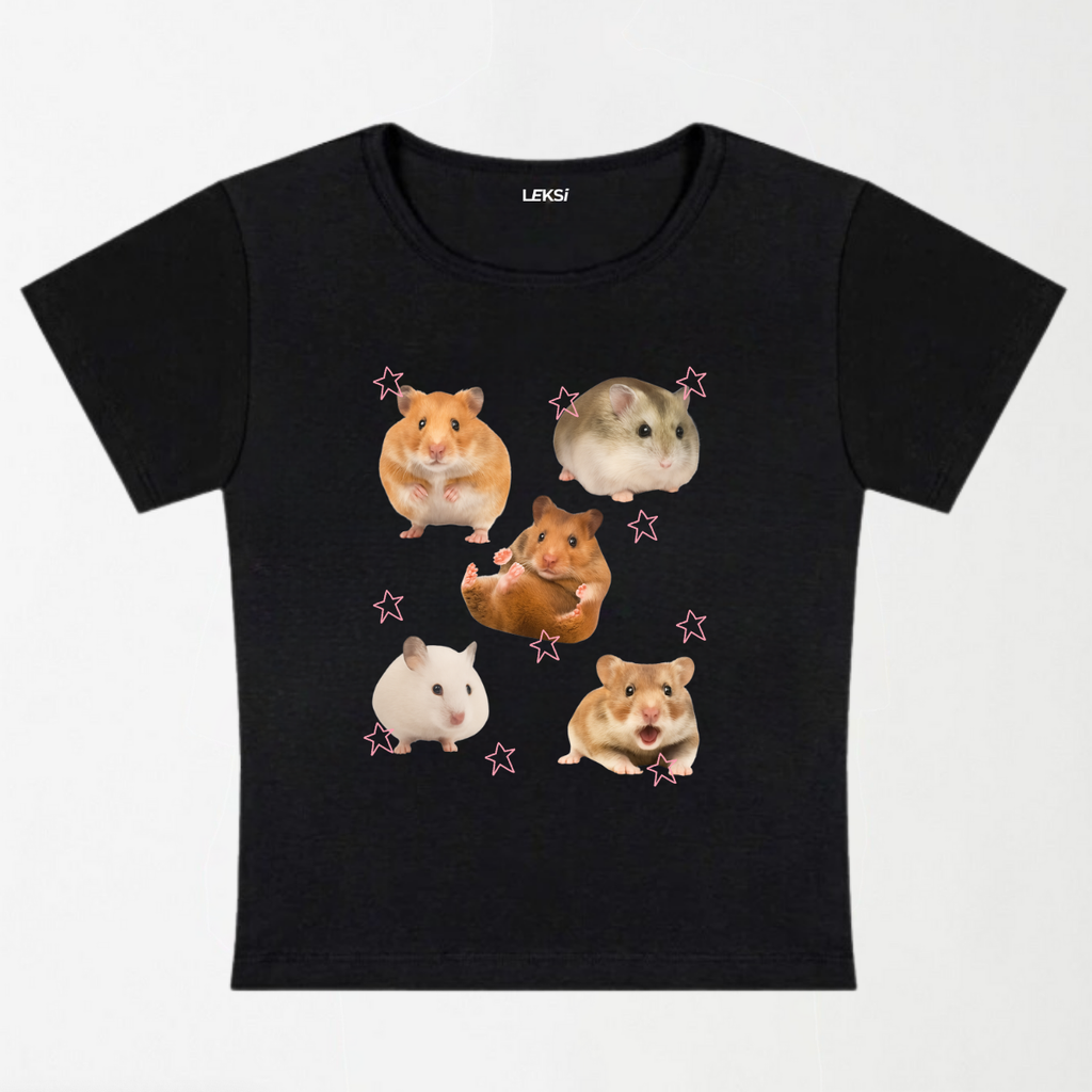 Cute Hamsters Y2K Baby Tee