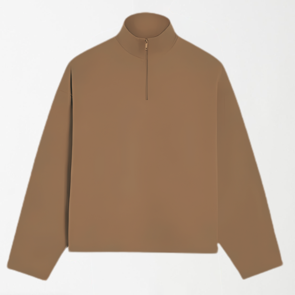 Brown Interlock Unisex Quarter Zip Top