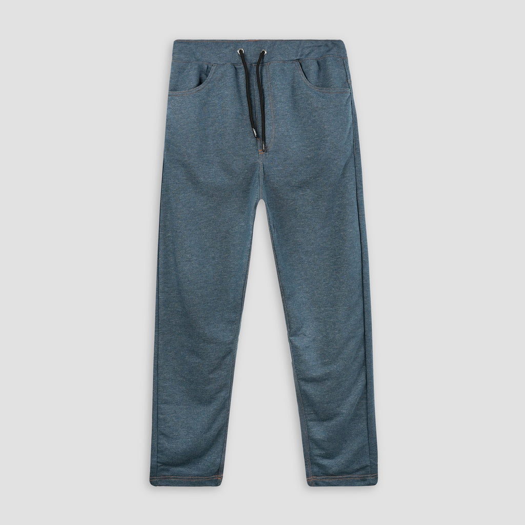 Denim-Print Unisex Terry Sweatpants