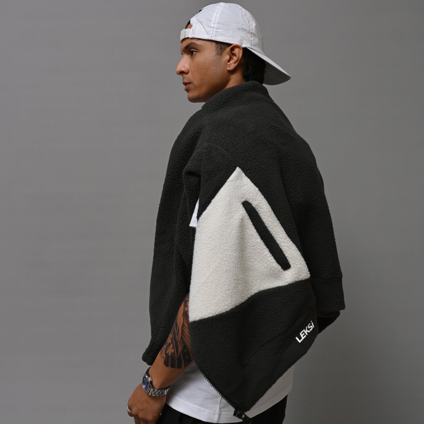 Grey & White Unisex Sherpa