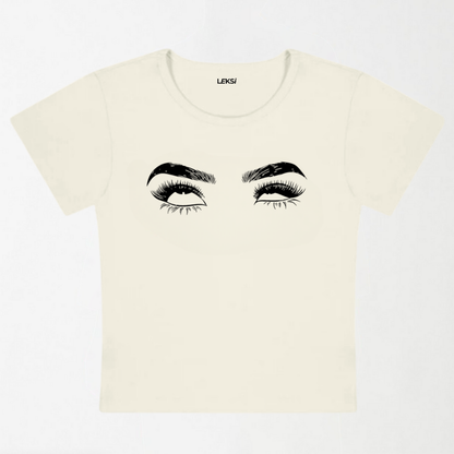 Eyes Roll Face Y2K Baby Tee