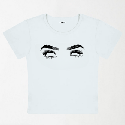 Eyes Roll Face Y2K Baby Tee