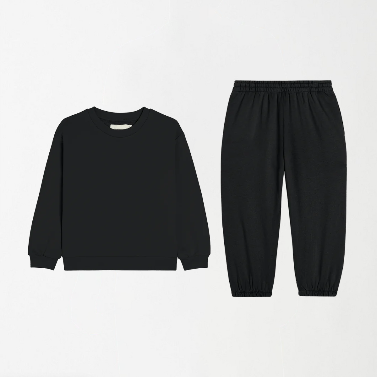 Black Unisex Kids Sweat Set