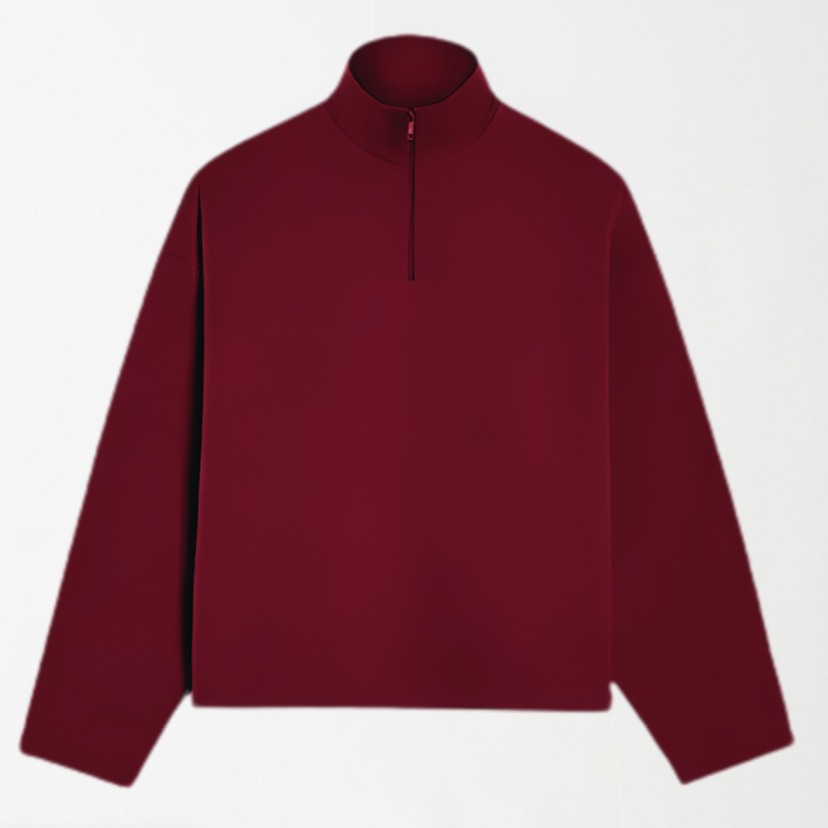 Burgundy Unisex Pique Quarter Zip