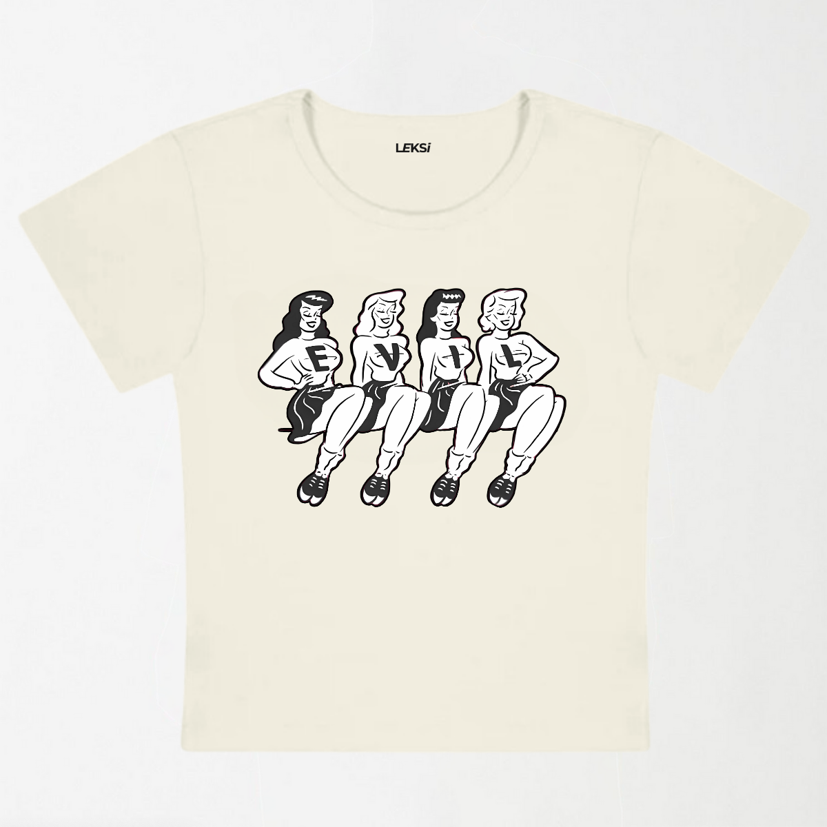 Four Girls Evil Y2K Baby Tee