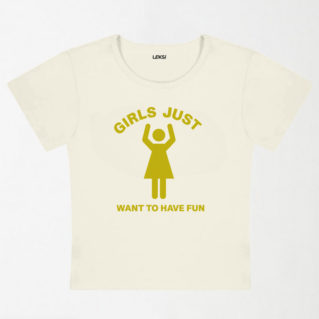 Girls Just Have Fun Y2K Baby Tee