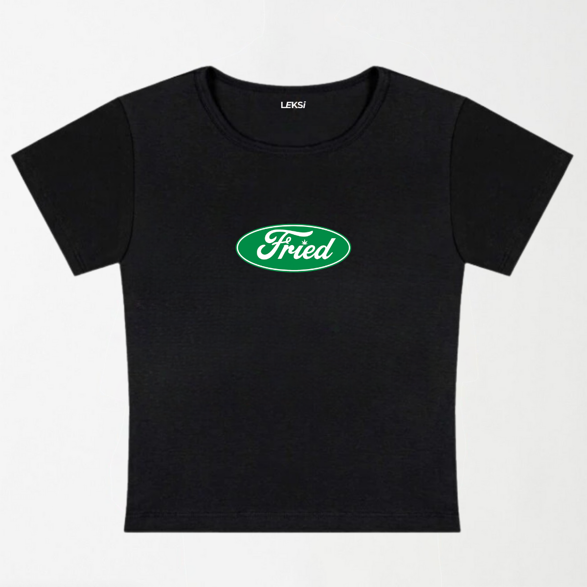 Green Fried Y2K Baby Tee