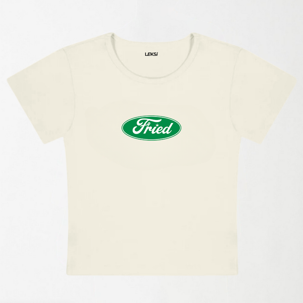Green Fried Y2K Baby Tee