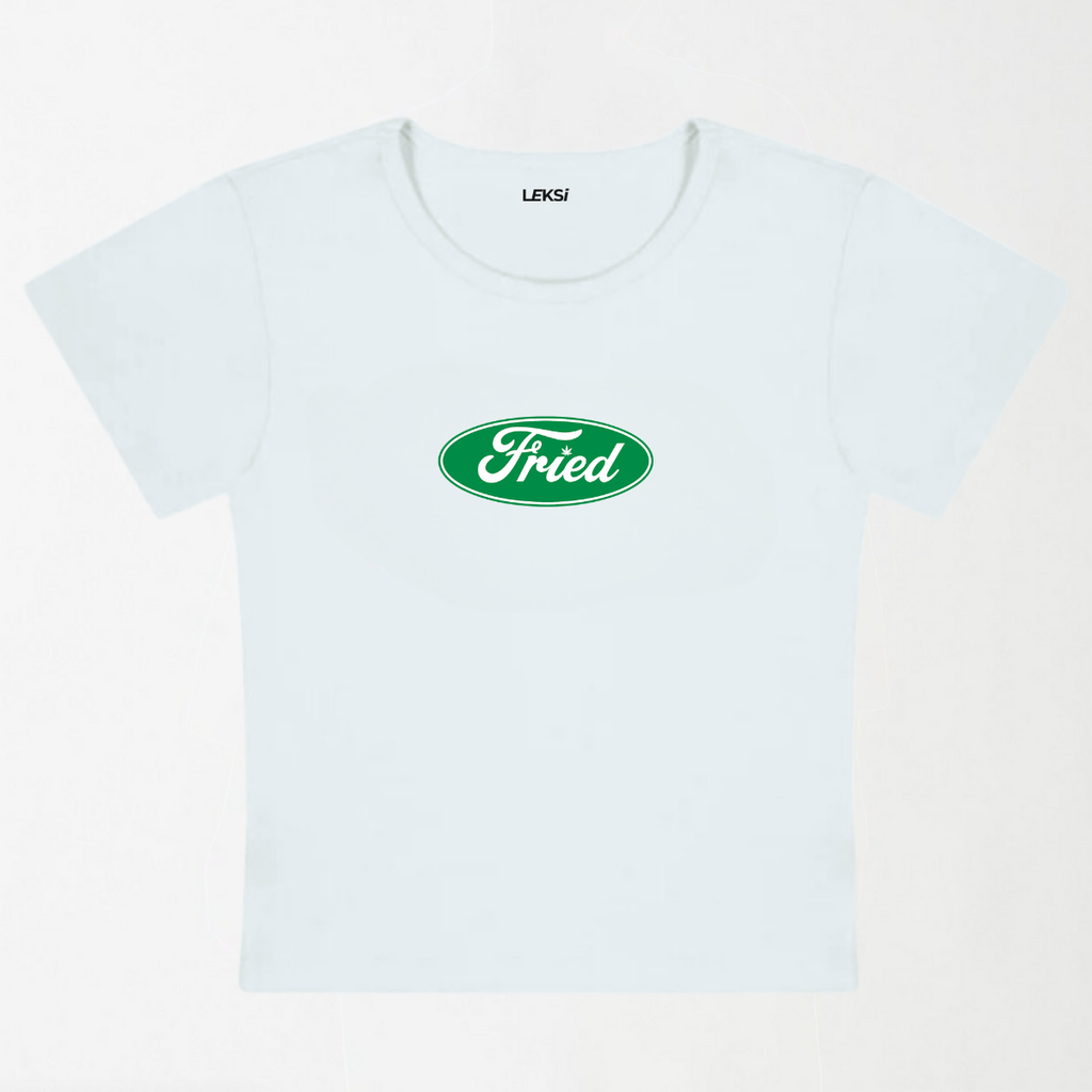 Green Fried Y2K Baby Tee