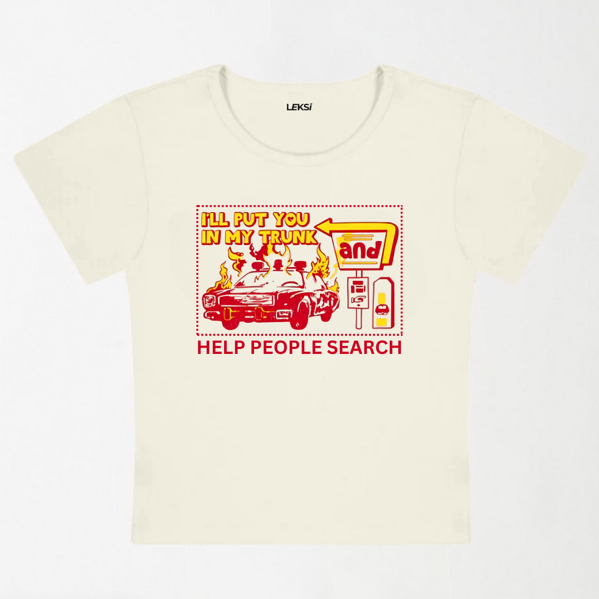 HELP PEOPLE SEARCH Y2K Baby Tee