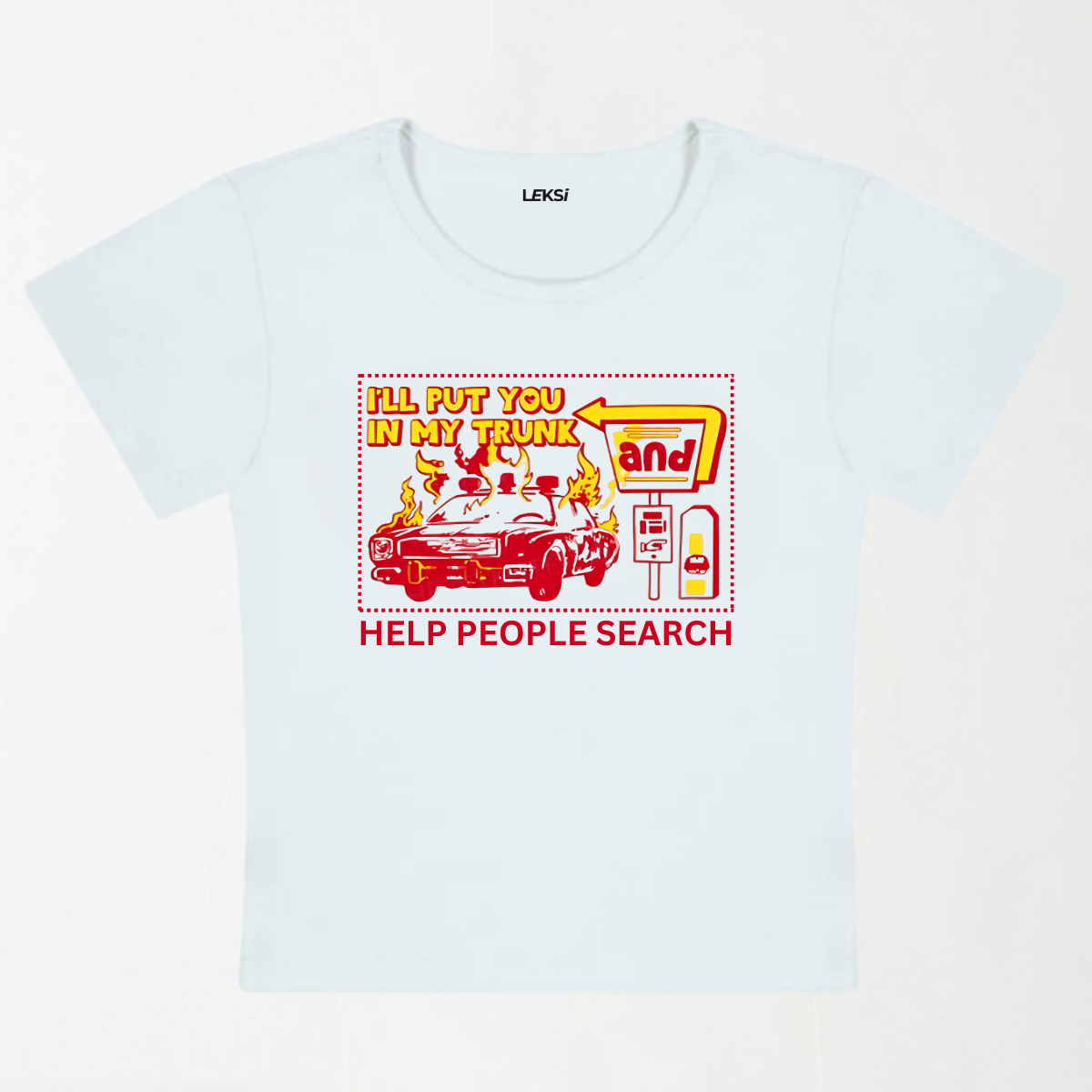 HELP PEOPLE SEARCH Y2K Baby Tee
