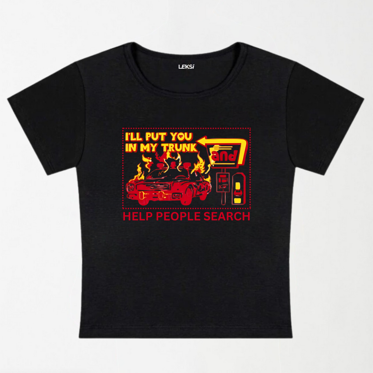 HELP PEOPLE SEARCH Y2K Baby Tee