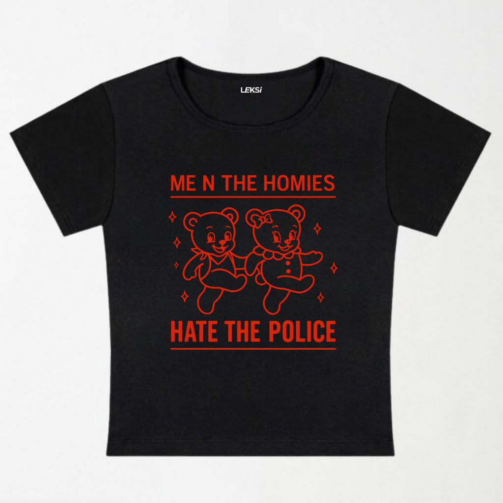 Hate The Police Y2K Baby Tee