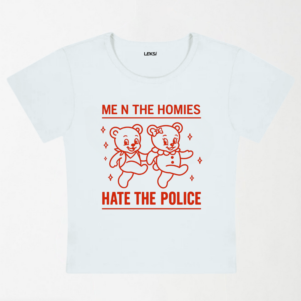 Hate The Police Y2K Baby Tee