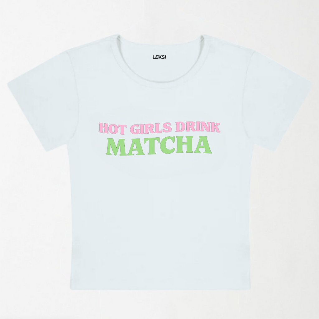 Hot Girls Drink Matcha Y2K Baby Tee