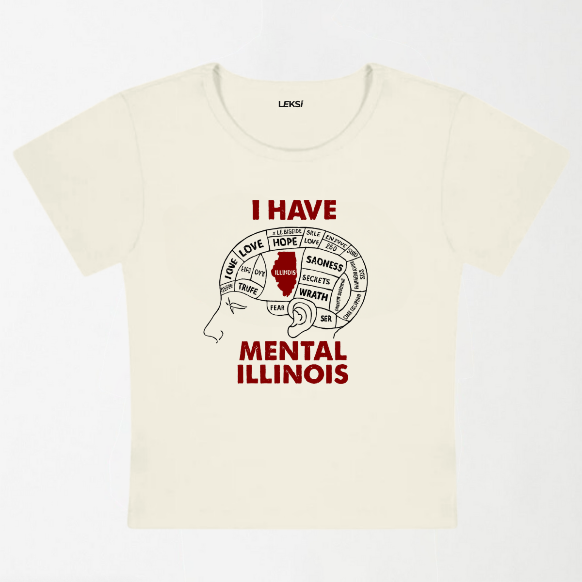 I Have Mental Illinois Y2K Baby Tee