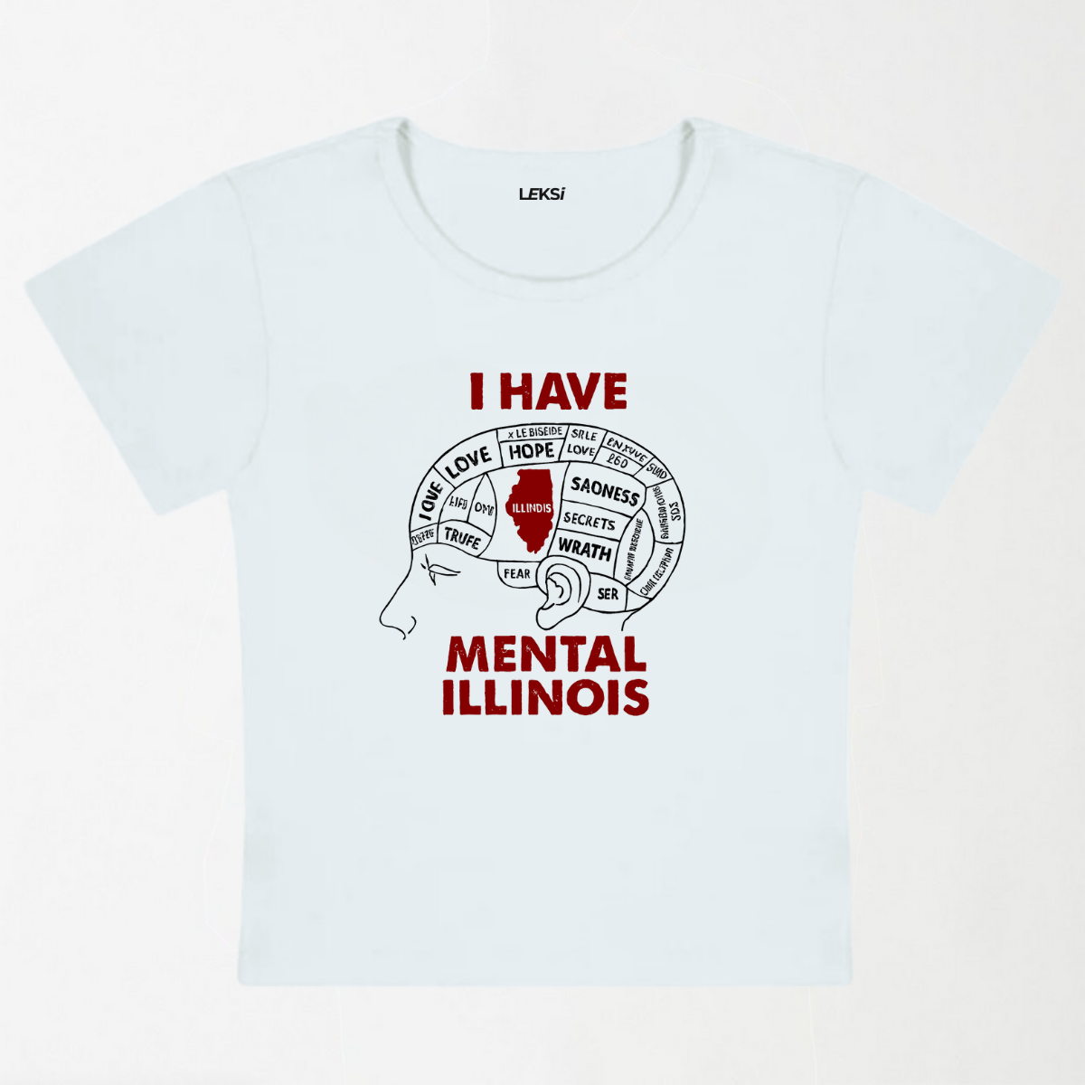 I Have Mental Illinois Y2K Baby Tee