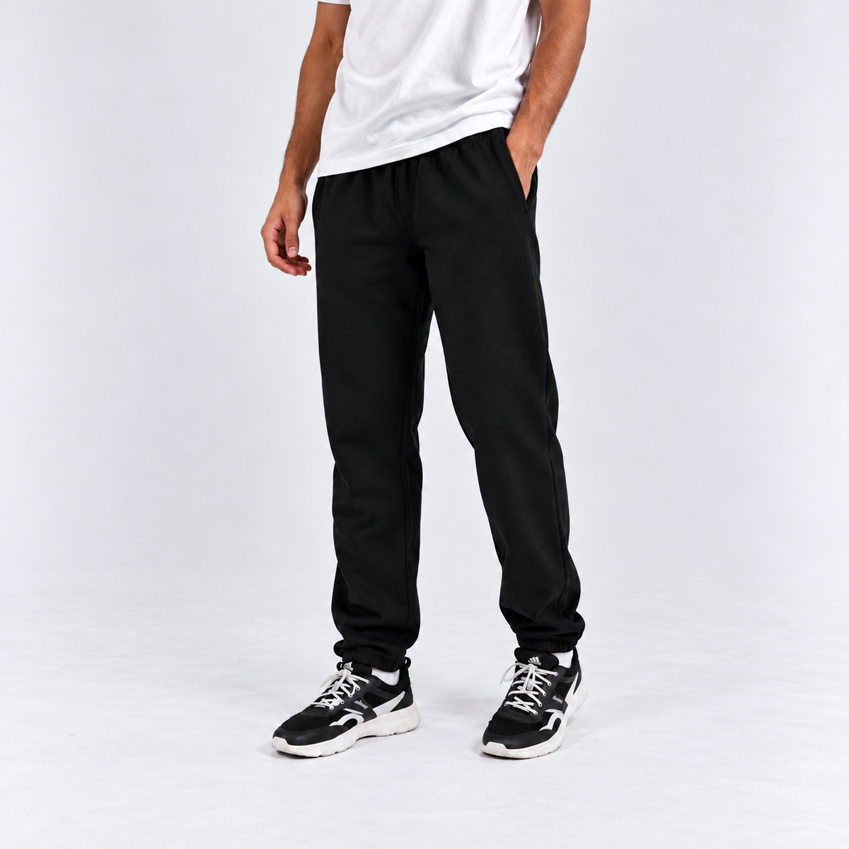 Black Unisex Sweatpants - French Terry (Summer-Friendly)