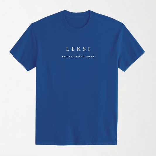 LEKSI Unisex Signature T-Shirt - Sky Blue with High Density Printing