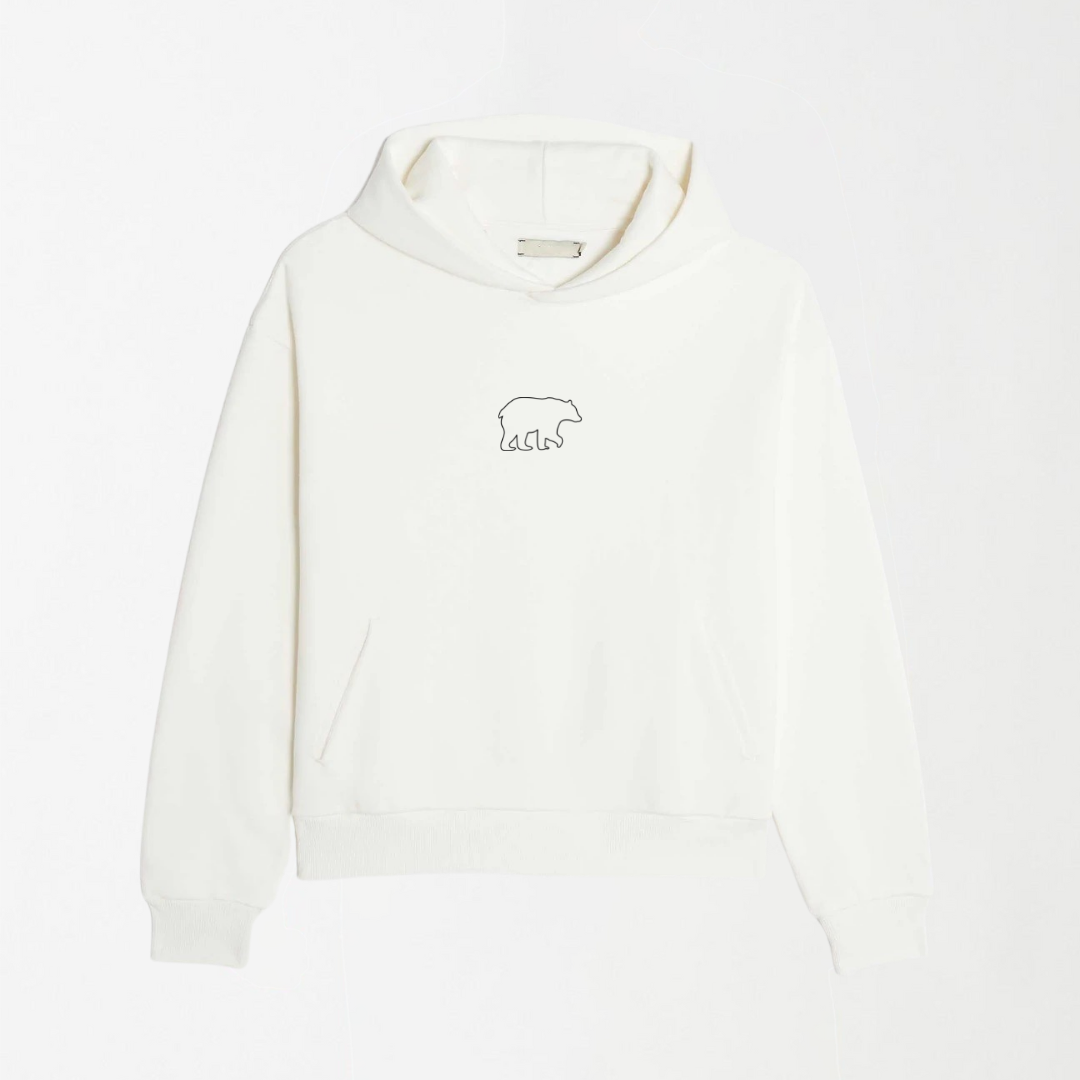LEKSI Black Outlined Bear - Graphic Hoodie