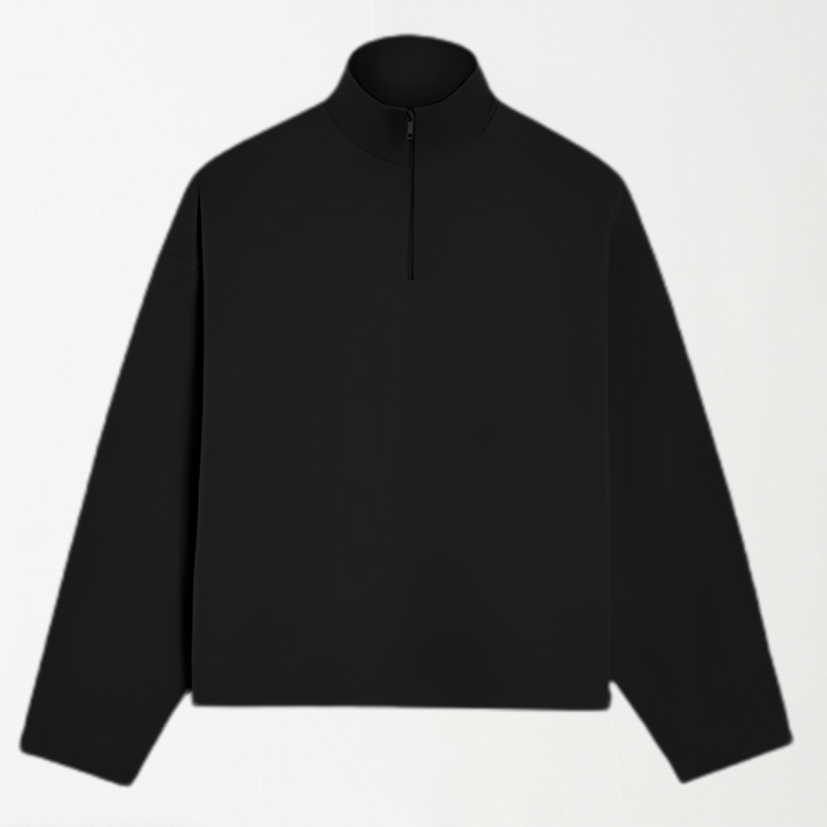 Black Unisex Pique Quarter Zip