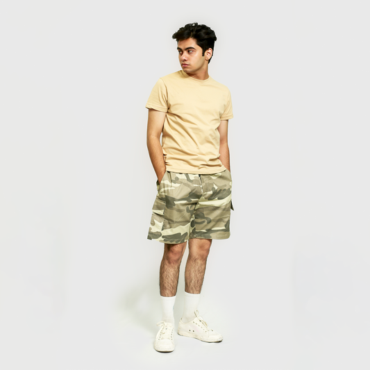 Khaki Camo Cargo Shorts