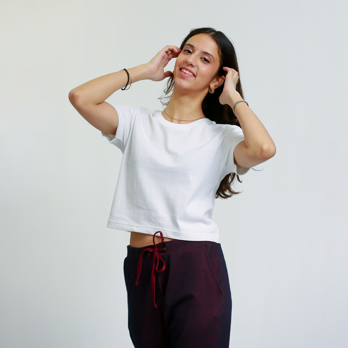 White Cropped Top