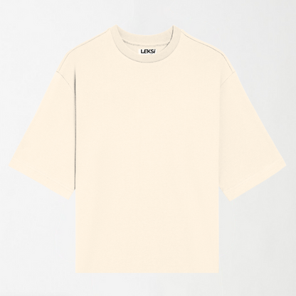 Off White - Drop Shoulder Oversized Unisex Plain T-Shirt