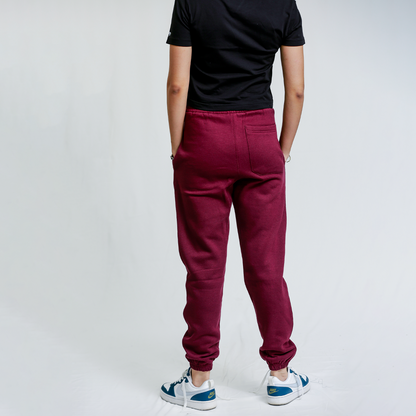 Deep Burgundy Unisex Sweatpants - Fleece (Winter-Friendly)