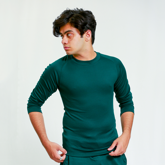 Green Long-Sleeved Activewear Shirt