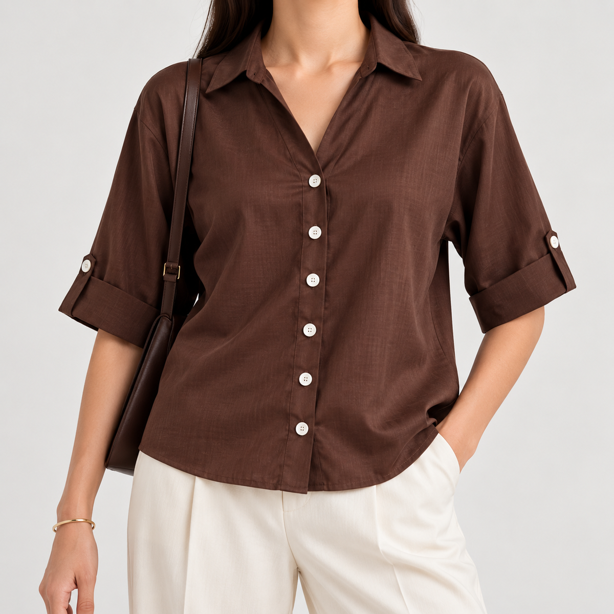 The Relaxed Camp Collar Shirt (Chestnut)