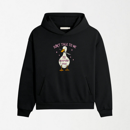 I'll Murder You - Black Graphic Hoodie