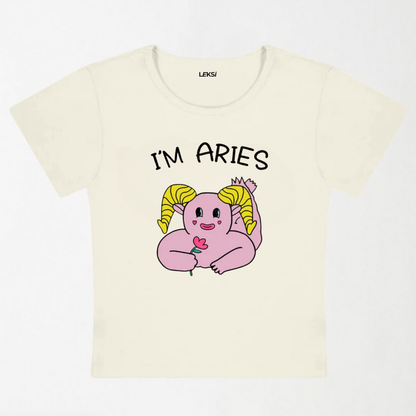 I'M Aries Y2K Baby Tee