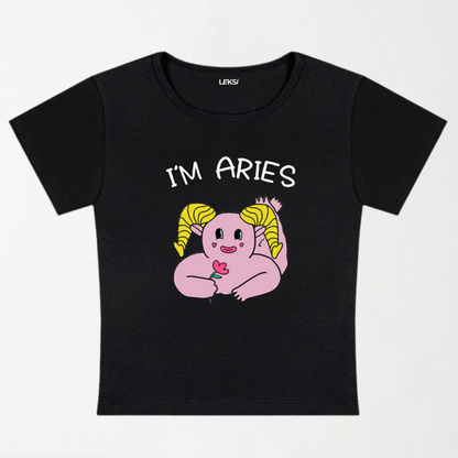 I'M Aries Y2K Baby Tee