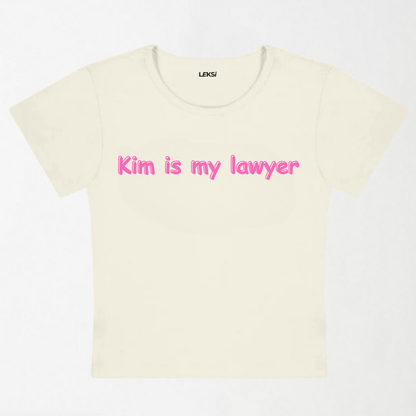 Kim Is My Lawyer Y2K Baby Tee