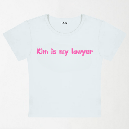 Kim Is My Lawyer Y2K Baby Tee