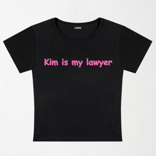 Kim Is My Lawyer Y2K Baby Tee