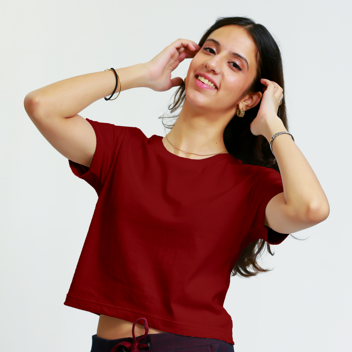 Maroon Cropped Top