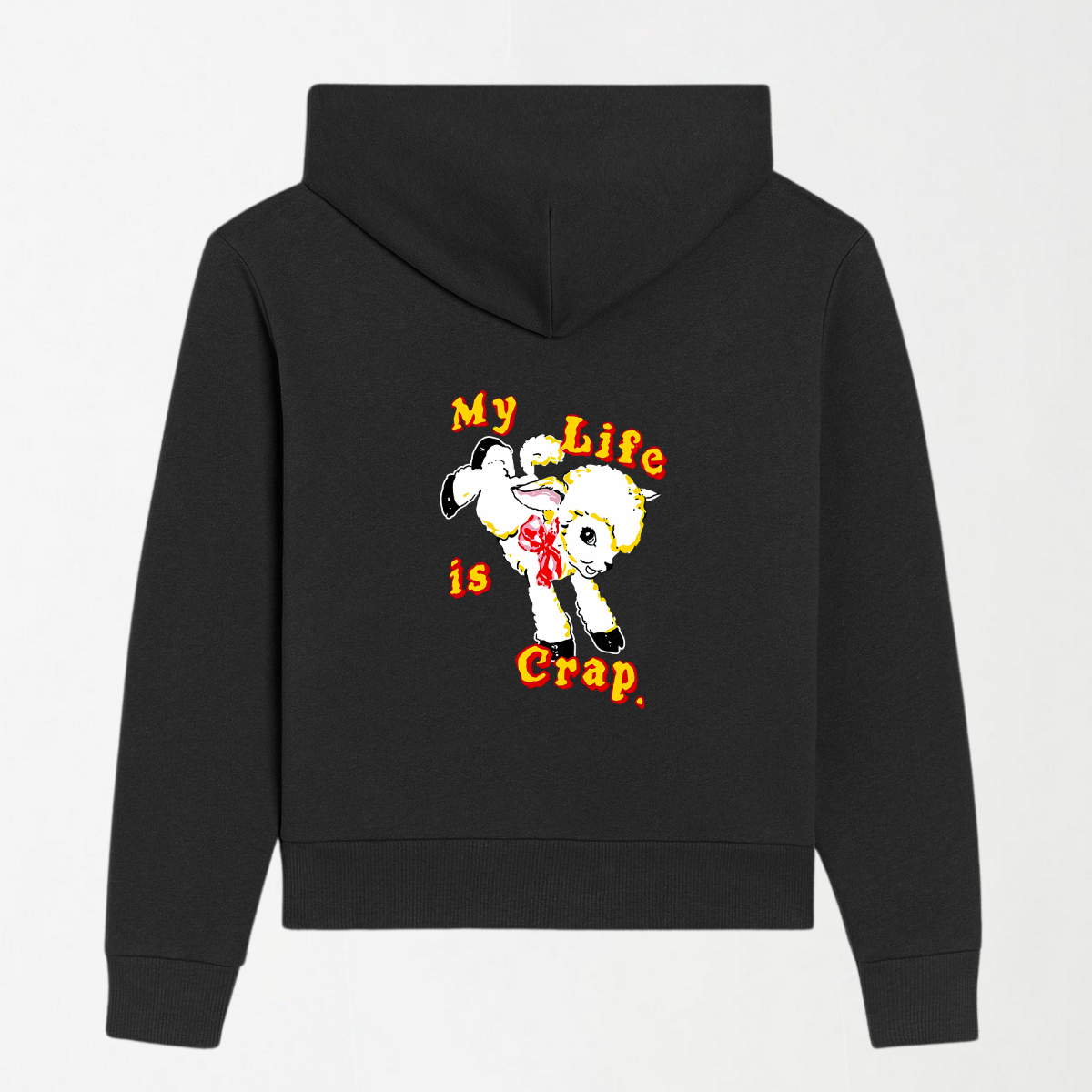 Life Is Crap - Black Graphic Hoodie