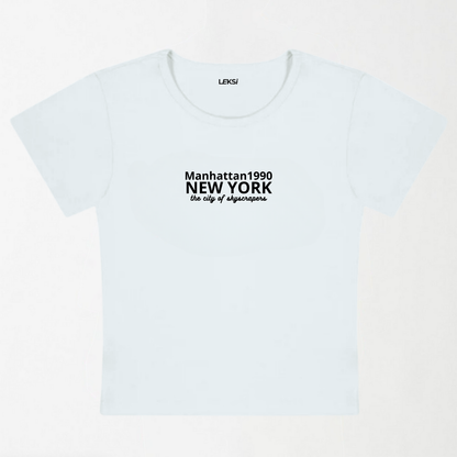 Manhattan 1990 Y2K Baby Tee