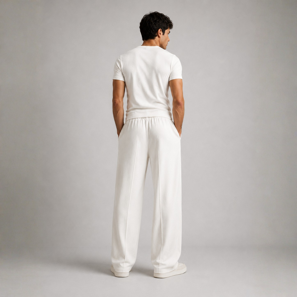 Pearl Wide-Leg Pull-On Trousers