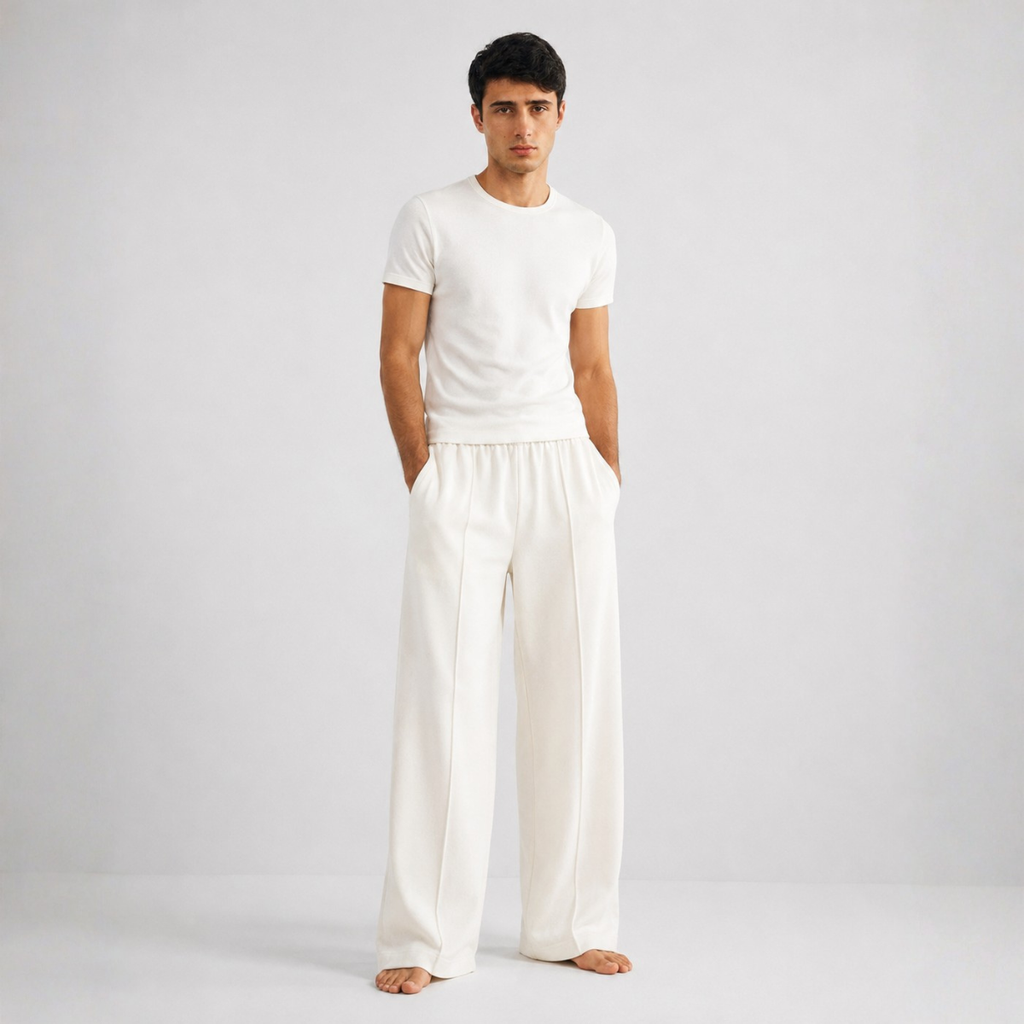 Pearl Wide-Leg Pull-On Trousers