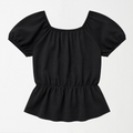 Elastic Neck Peplum Top