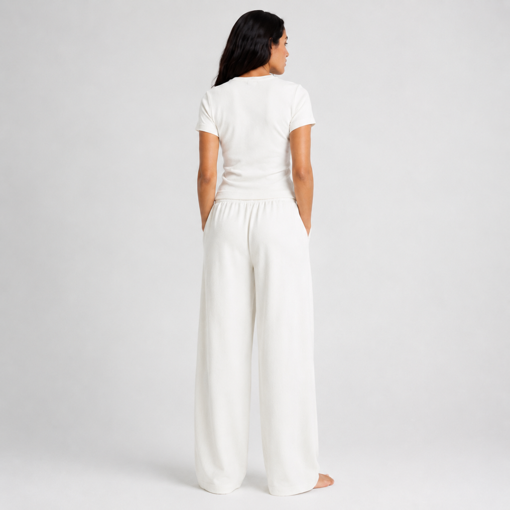 Pearl Wide-Leg Pull-On Trousers