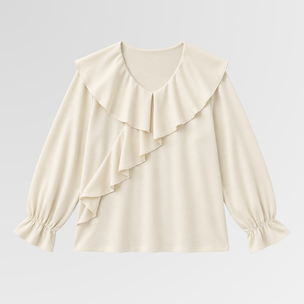 The Cascade Frill Ivory Top