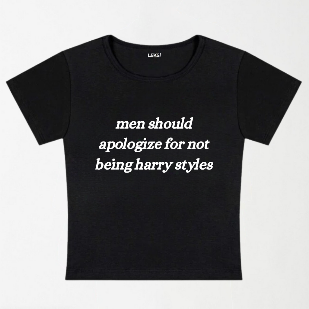 Men Should Apologize Y2K Baby Tee