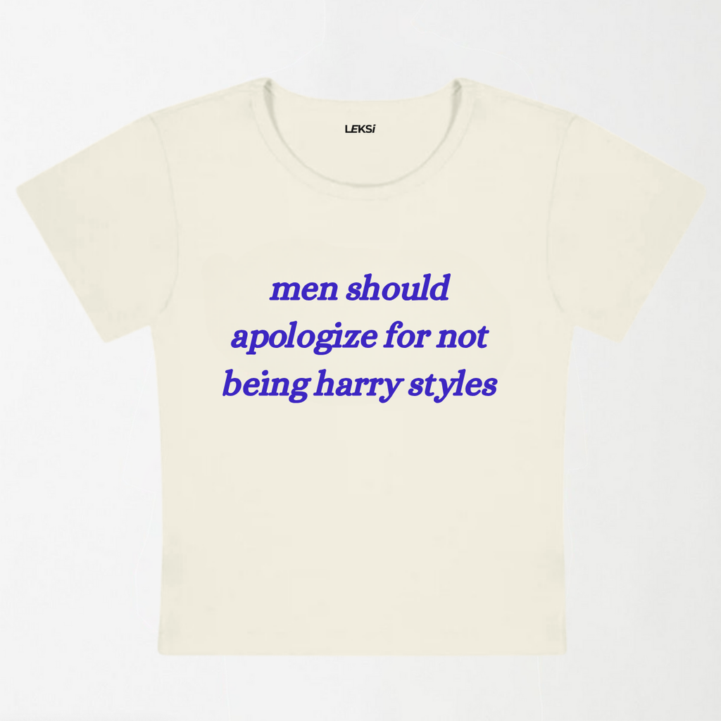 Men Should Apologize Y2K Baby Tee