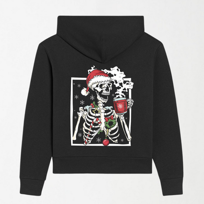 Christmas Skeleton - Black Graphic Hoodie