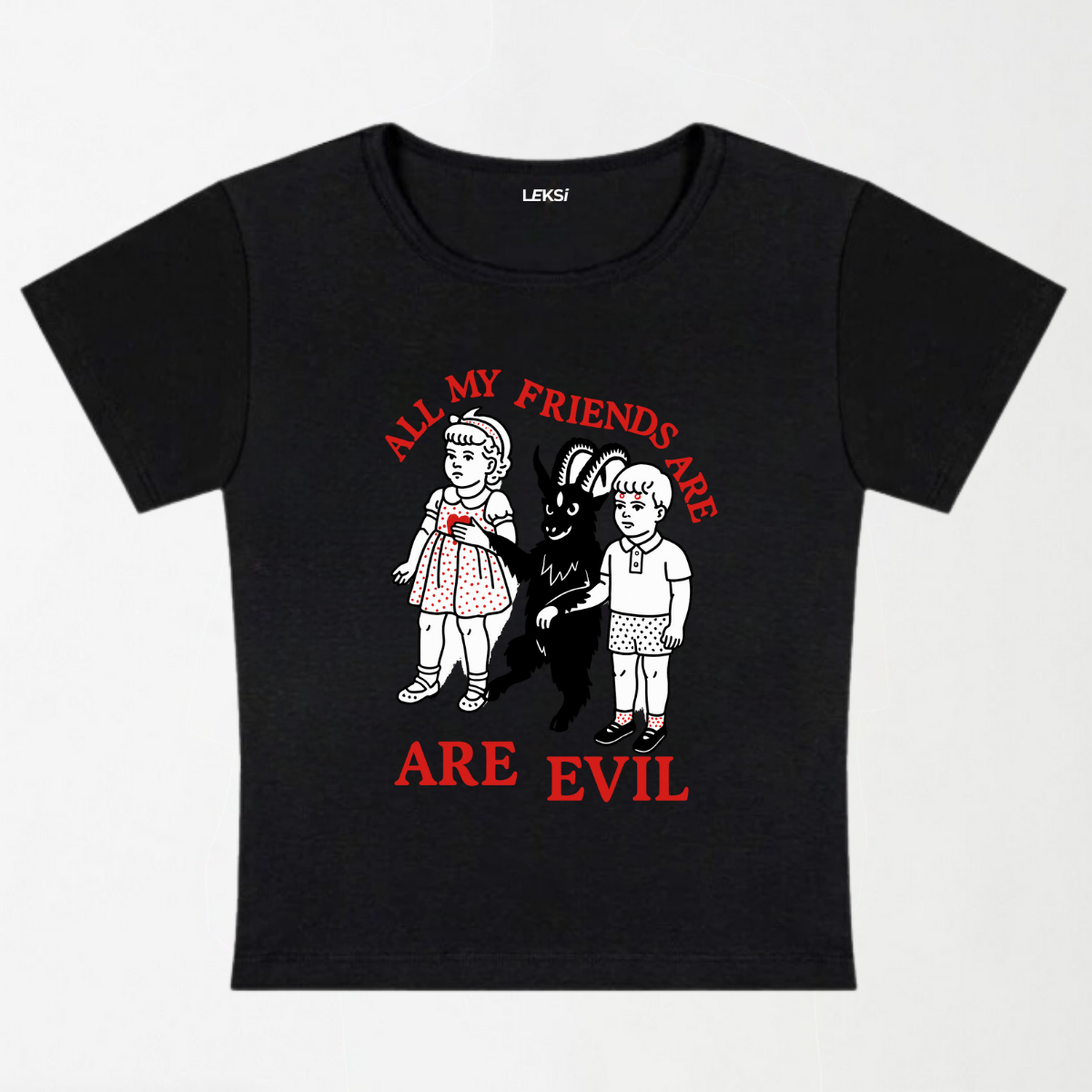 My Friends Are Evil Y2K Baby Tee