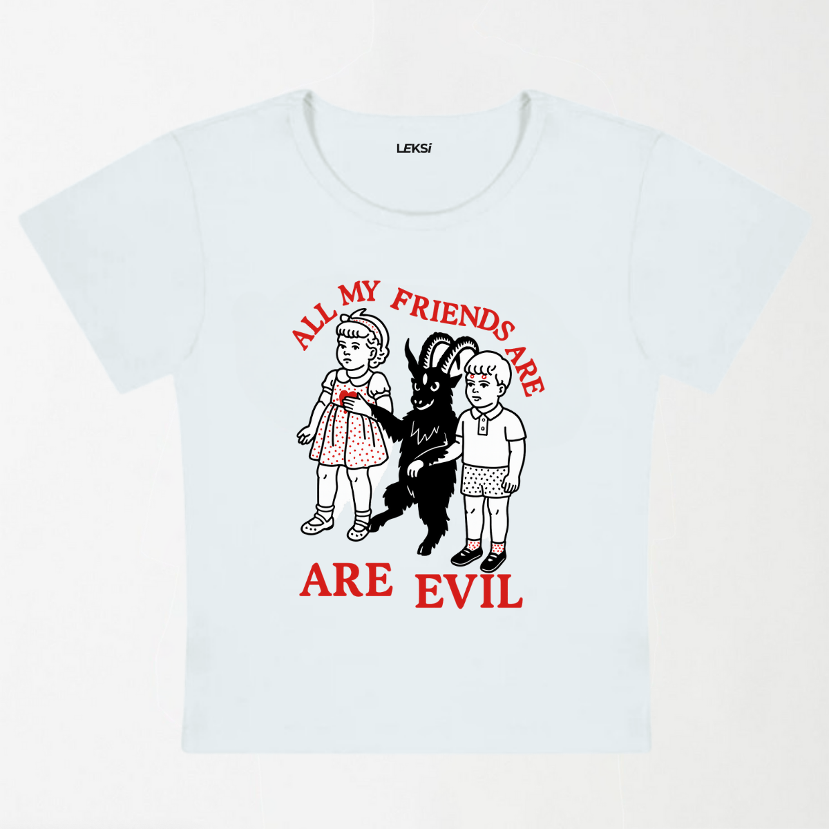 My Friends Are Evil Y2K Baby Tee